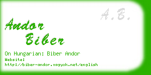 andor biber business card